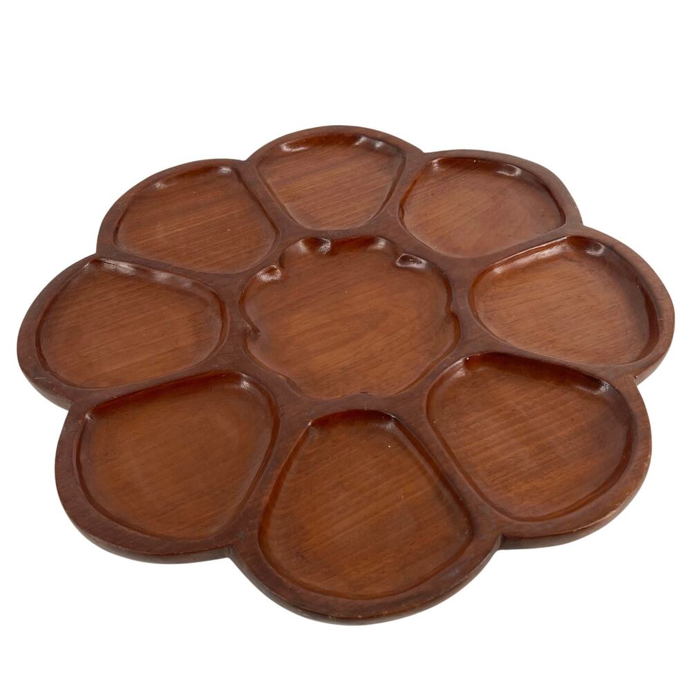 Haiti Flower Tray divided wooden serving tray vintage